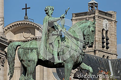 The statue of Ã‰tienne Marcel next to Parisâ€™ city hall Editorial Stock Photo